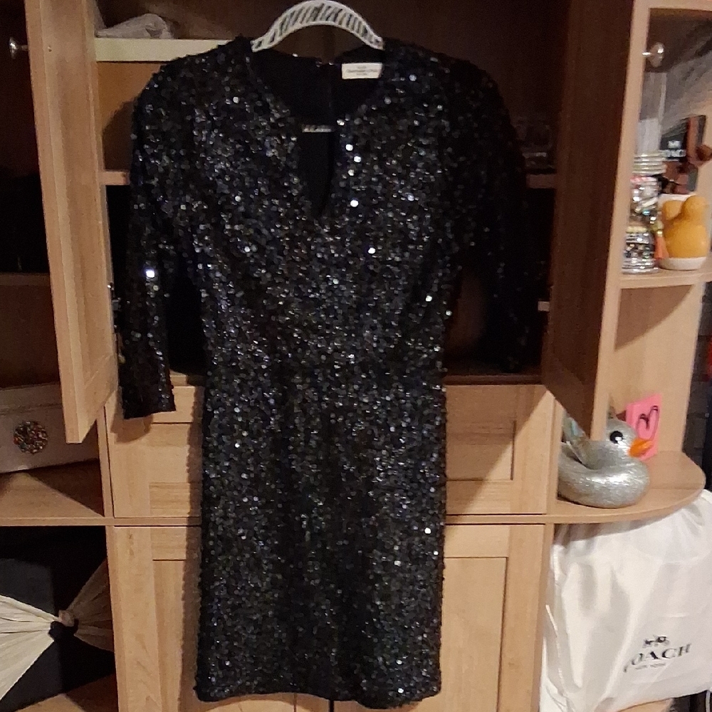 Elegant Black Sequin Dress